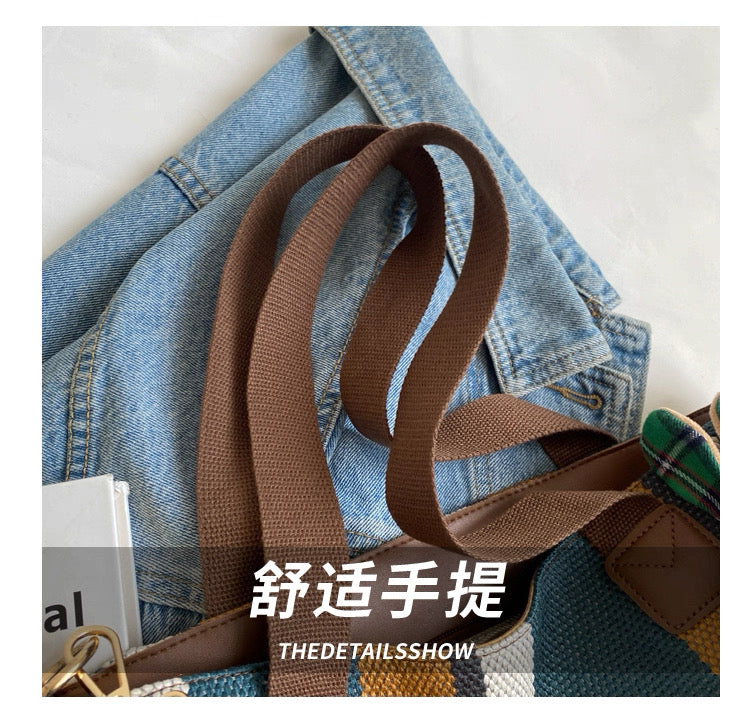 Large Capacity 2025 New Canvas Cloth Crossbody bag with sling and free  ornaments/keychain