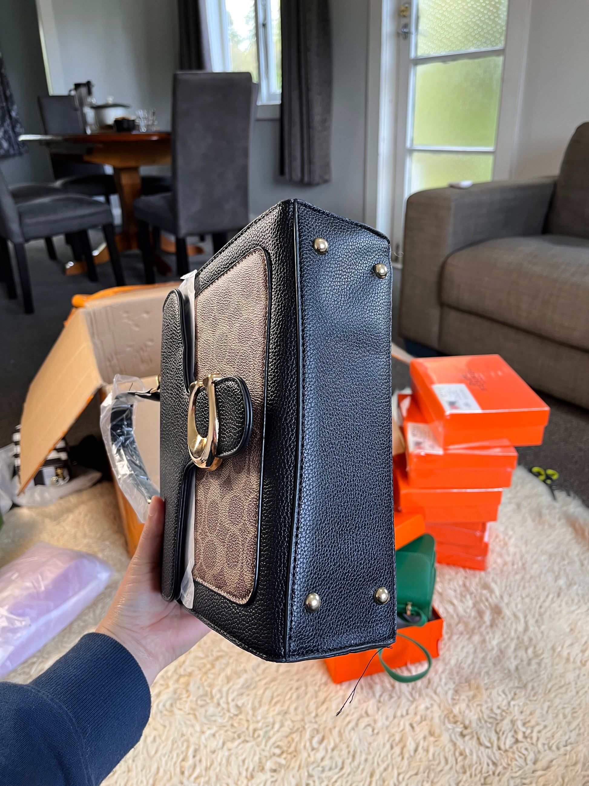 Coach leather handcarry and crossbody bag