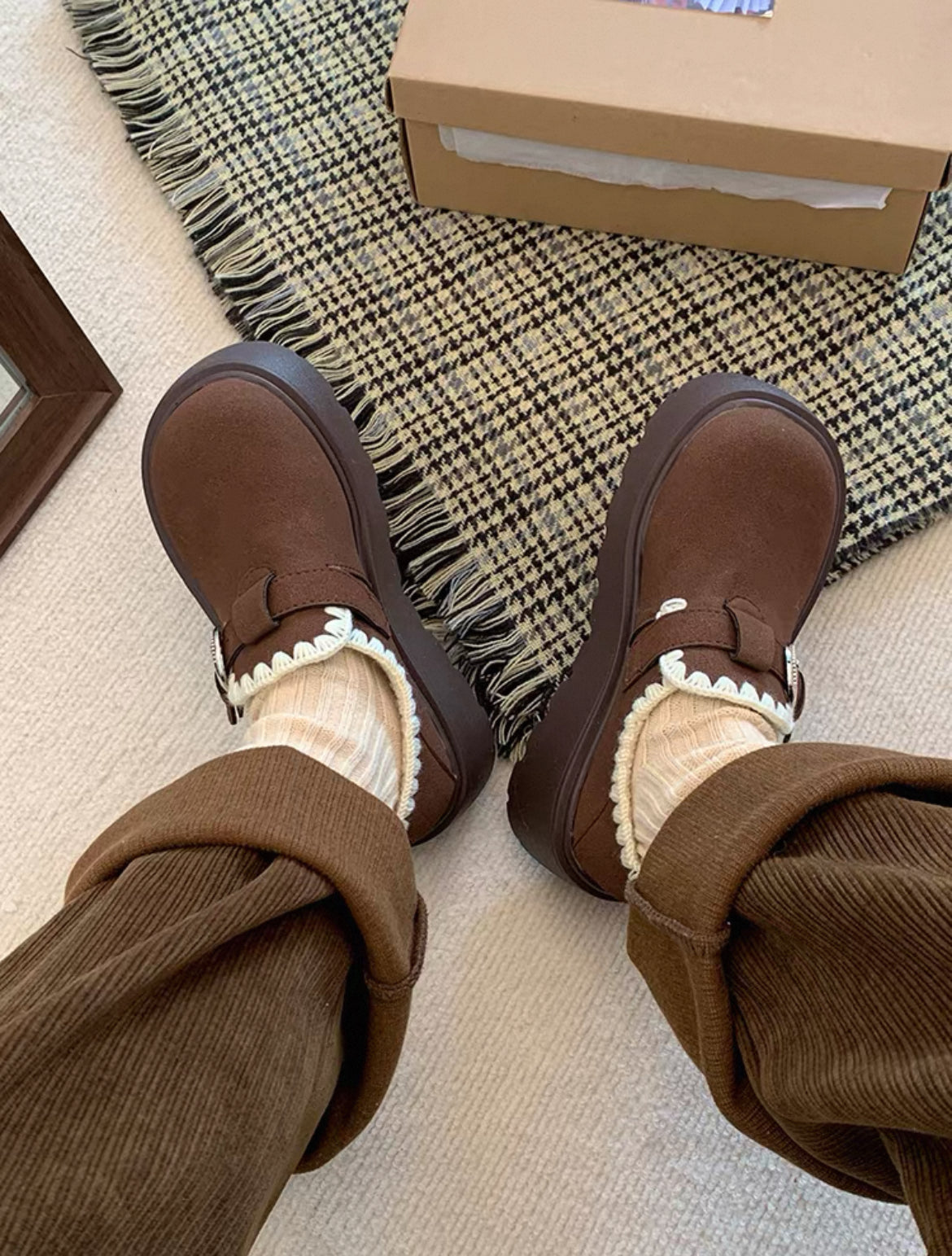 Celebrity Style Thick-Soled Baotou Half-Slippers for Women's Outer Wear Heightening Birkenstock Shoes