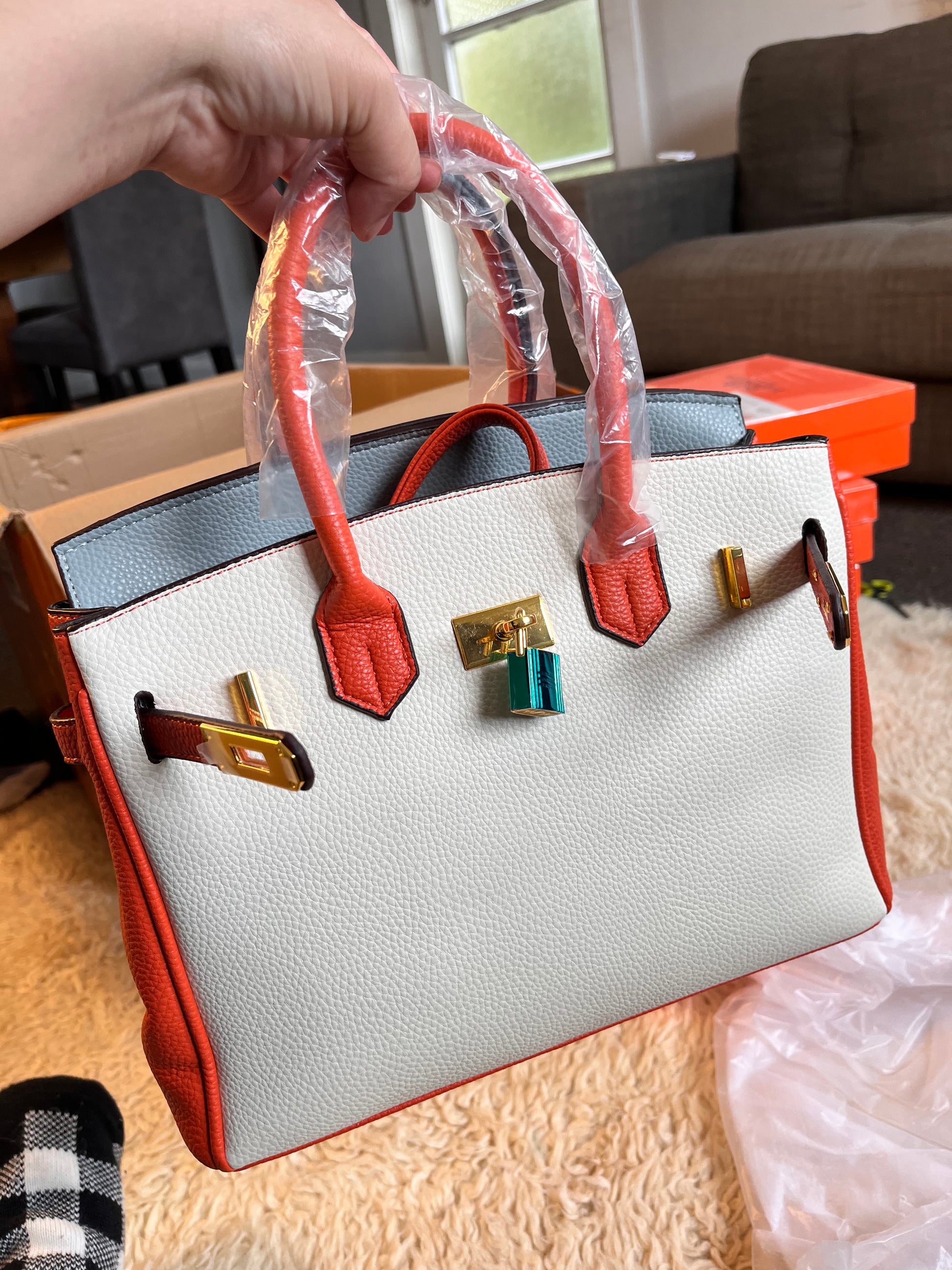 Hermes 30 leather handcarry or crossbody bag