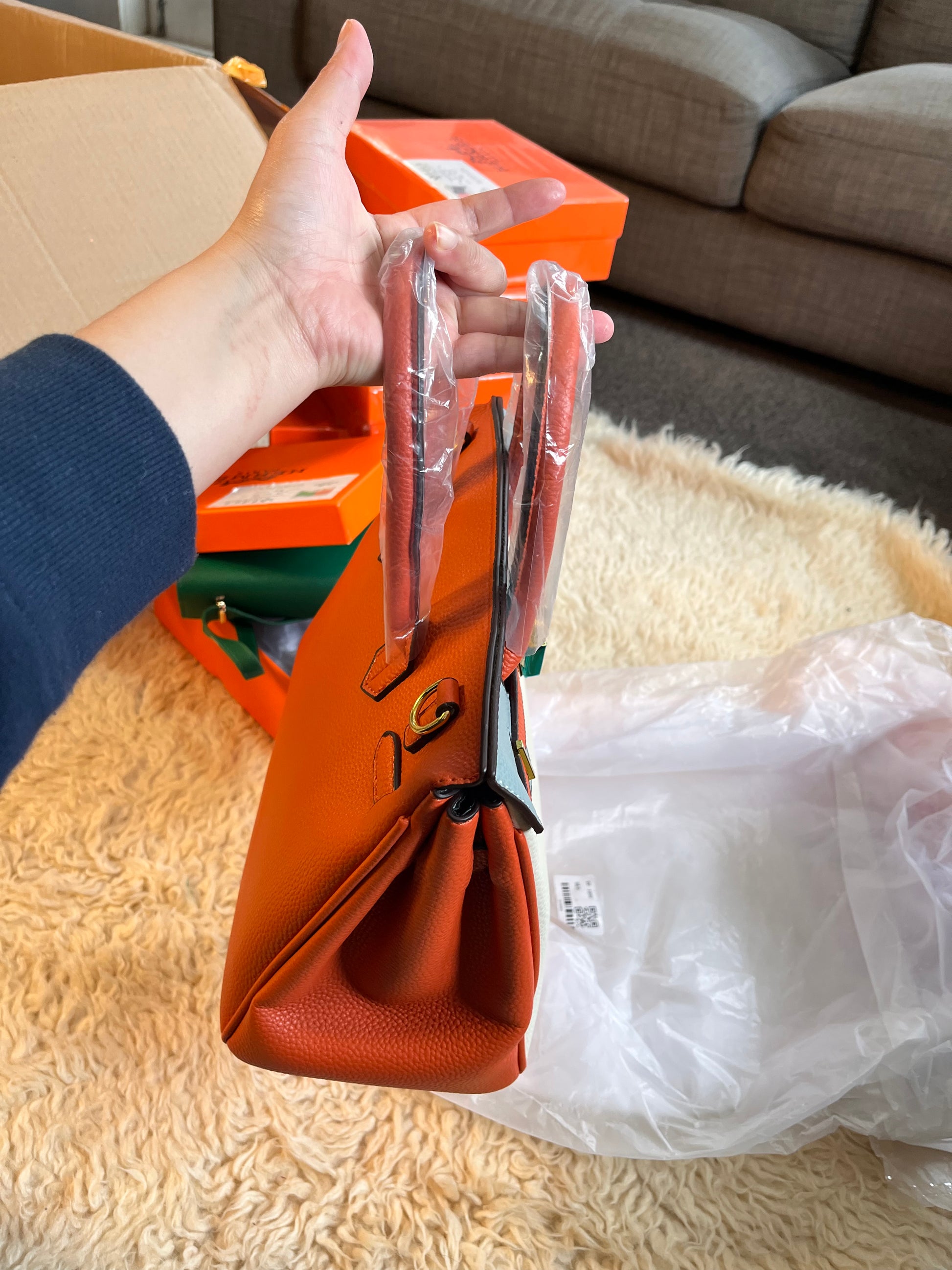 Hermes 30 leather handcarry or crossbody bag