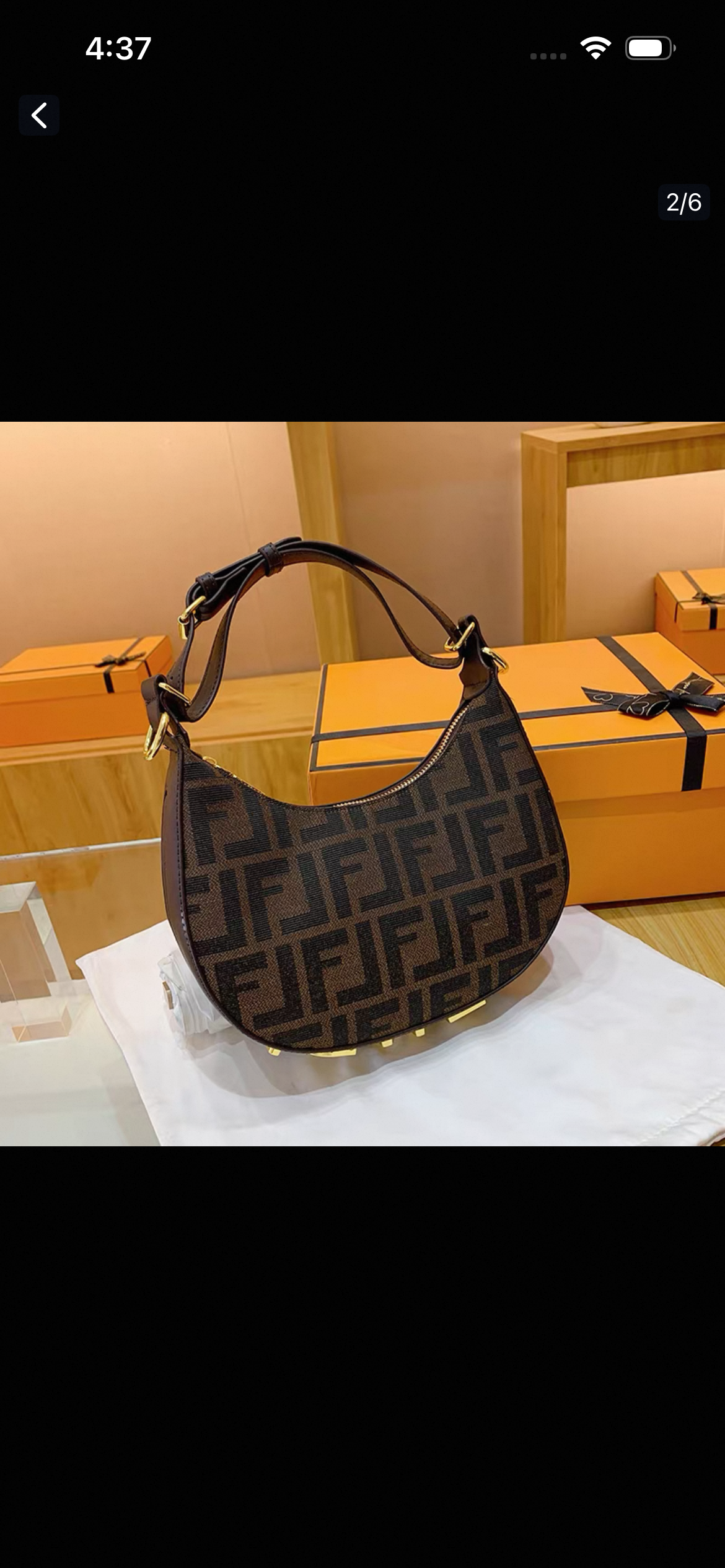 F shoulder bag , Genuine leather