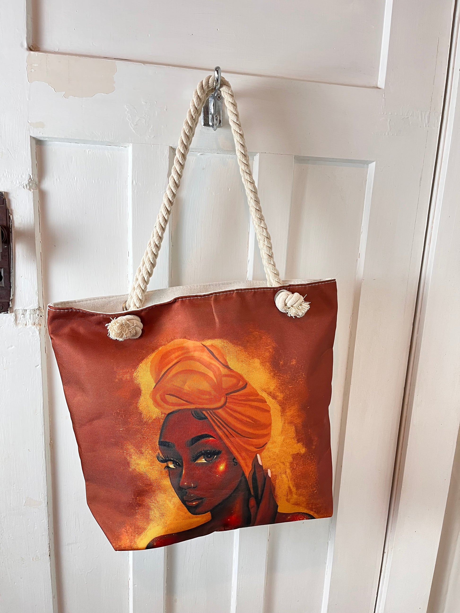Large tote /beach bag with face design