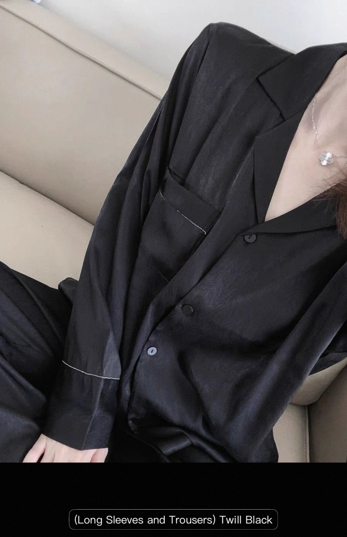Pajamas for Women Ice Silk Long-Sleeved High-End sleepwear