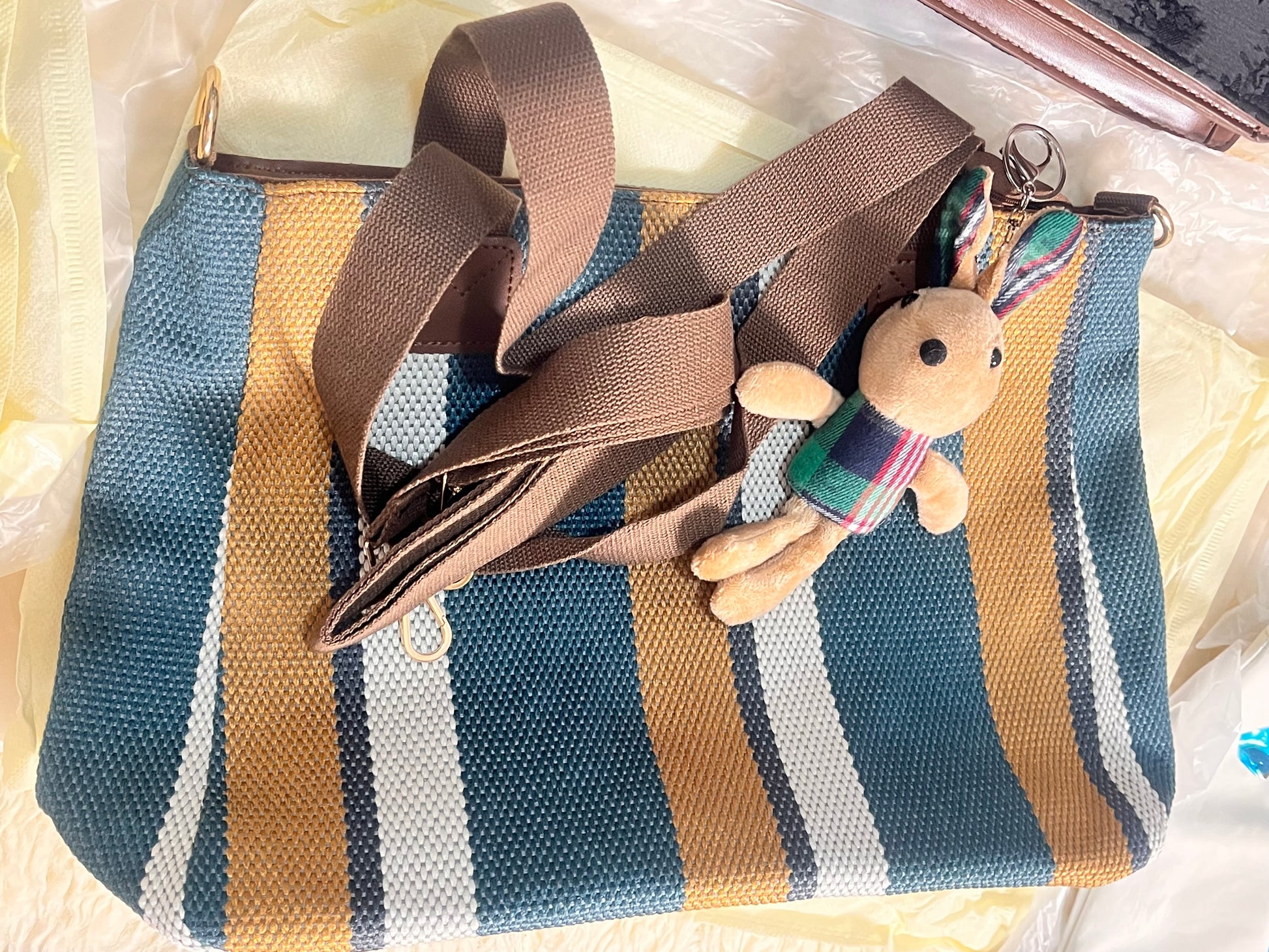 Large Capacity 2025 New Canvas Cloth Crossbody bag with sling and free  ornaments/keychain