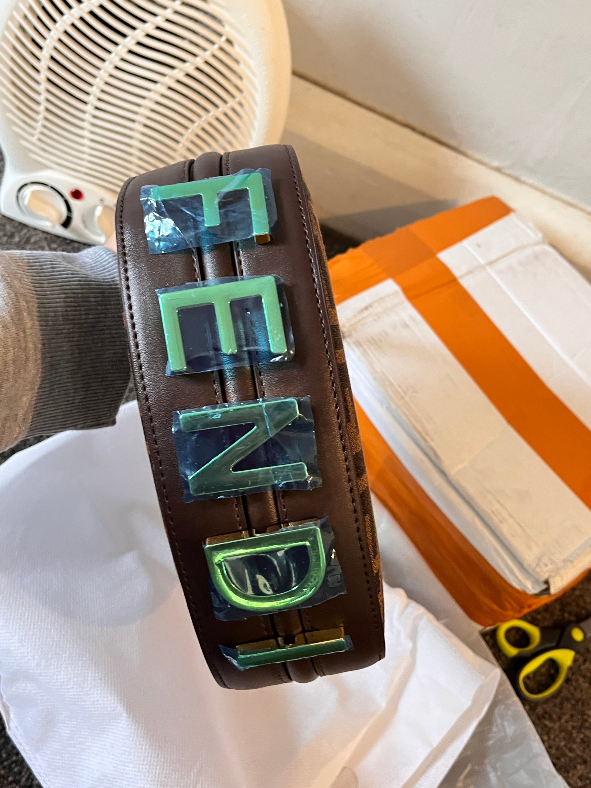 F shoulder bag , Genuine leather