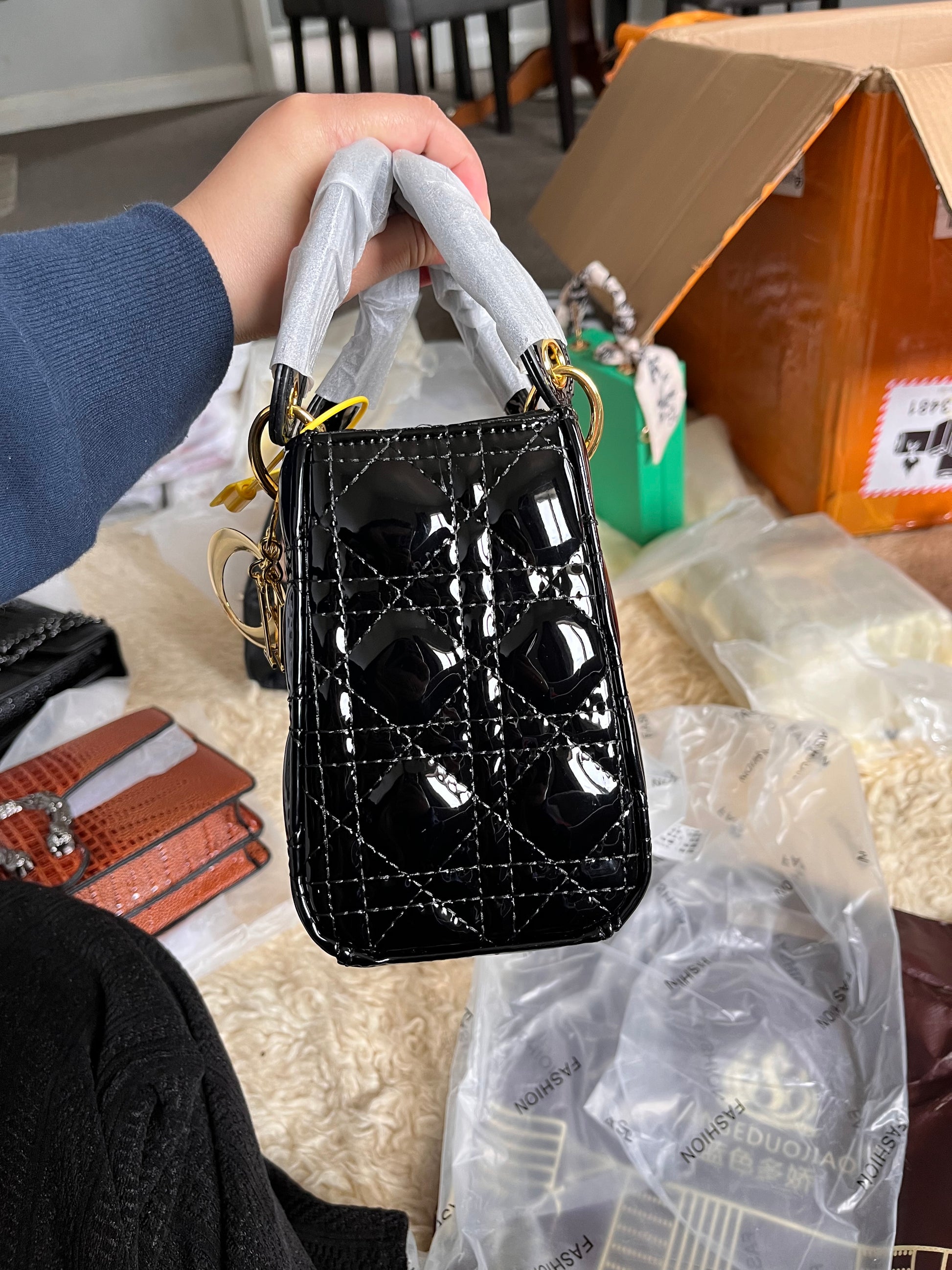 Dior lady handcarry or crossbody bag