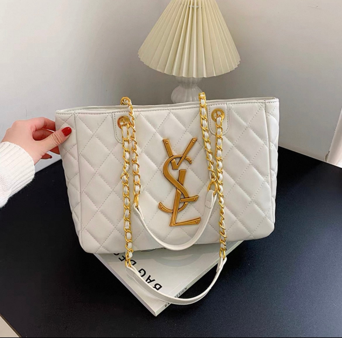 YSL Large tote genuine leather bag