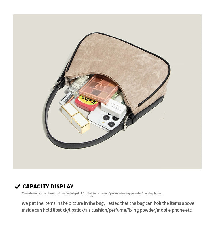 Casper&Keanu Elegant Niche Crescent armpit high end Shoulder Crossbody Bag With sling and pendant