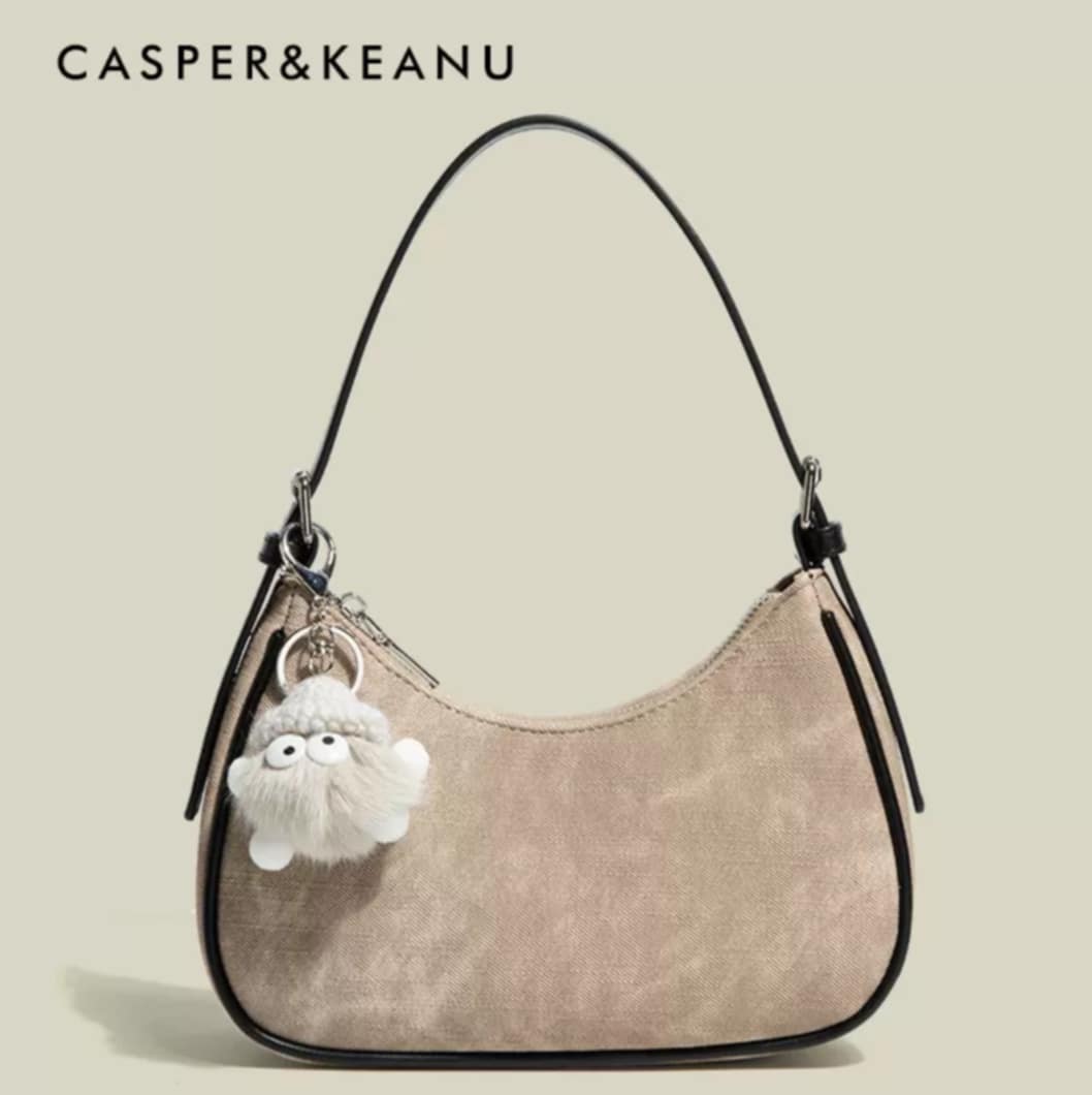 Casper&Keanu Elegant Niche Crescent armpit high end Shoulder Crossbody Bag With sling and pendant