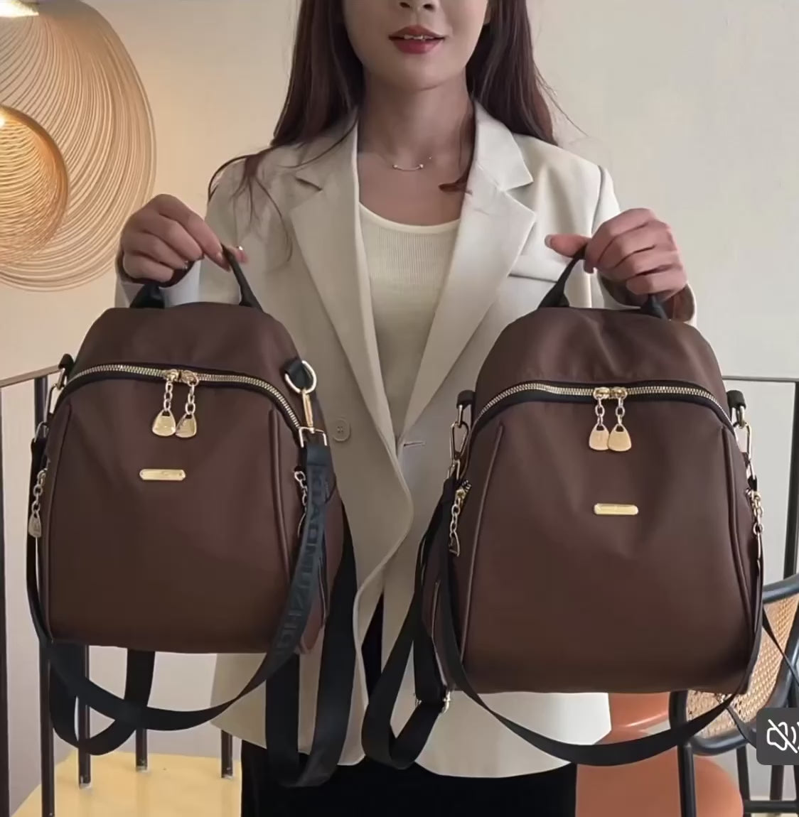 Bamboo style Waterproof Large Capacity Shoulder backpack Bag