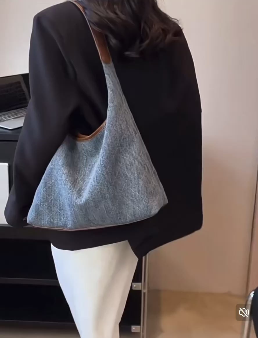 Large Denim Bag 2025 New style Shoulder High-End Tote Bag