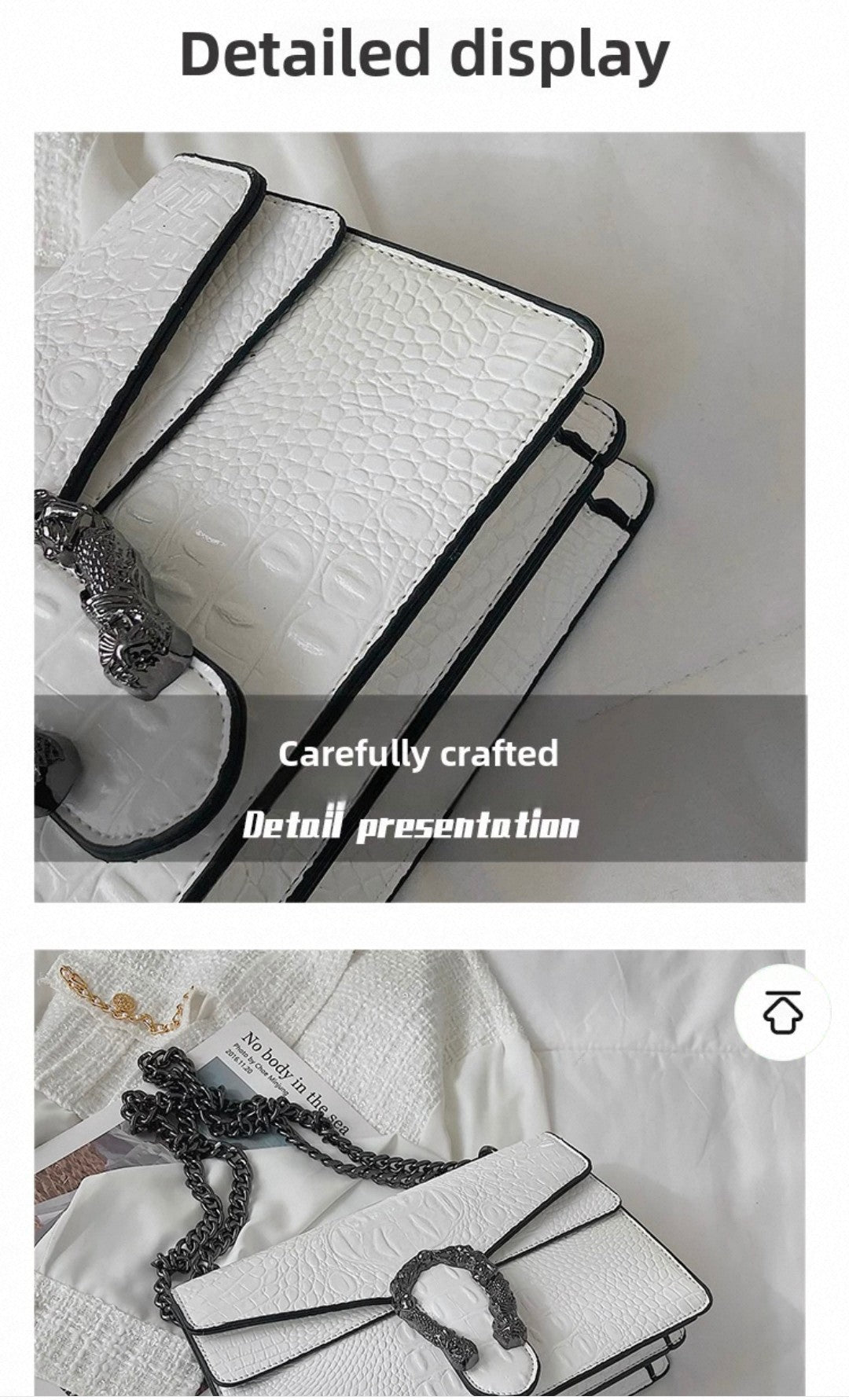 PRE ORDER ! HIGH QUALITY DUPE Retro Crocodile Pattern Bag