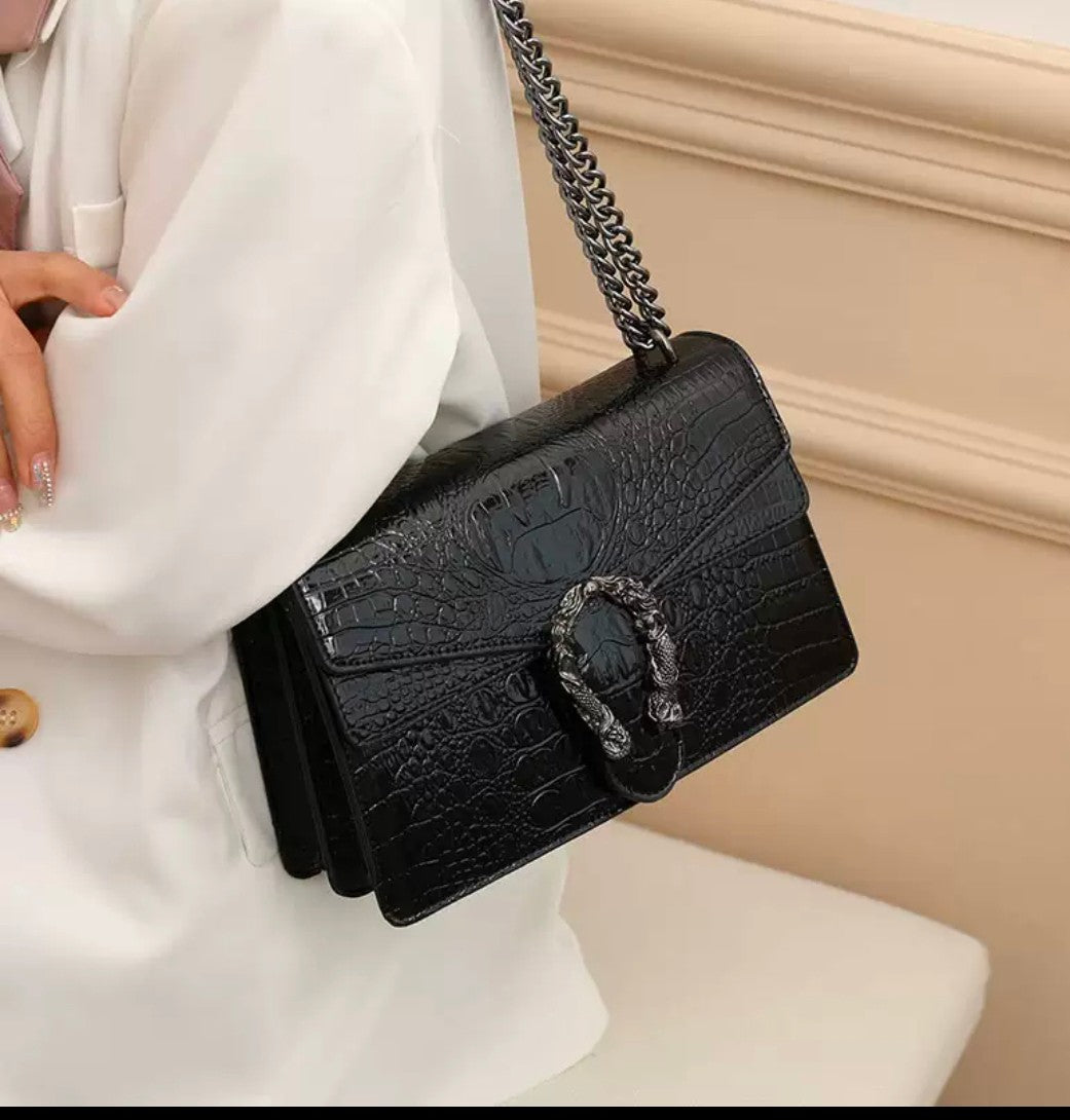 PRE ORDER ! HIGH QUALITY DUPE Retro Crocodile Pattern Bag